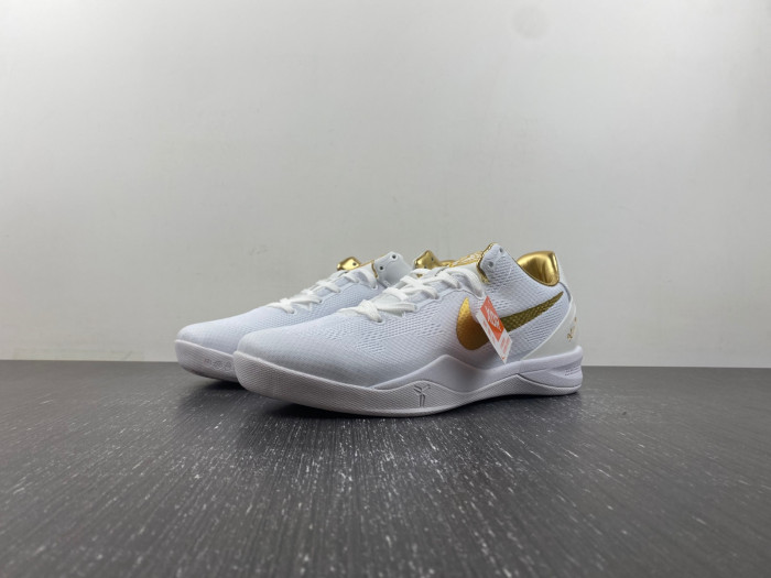 nike kobe 8 protro white golden fv6325-100