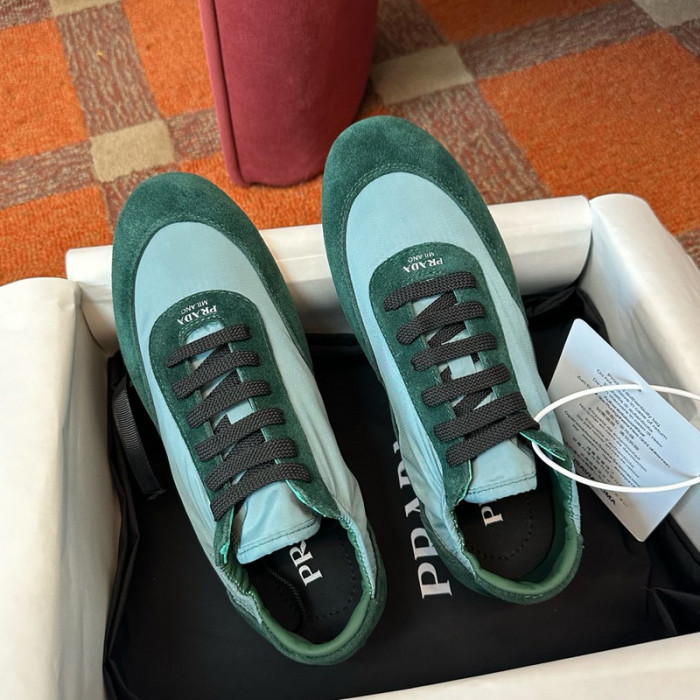 Prada Collapse Re-Nylon suede sneakers