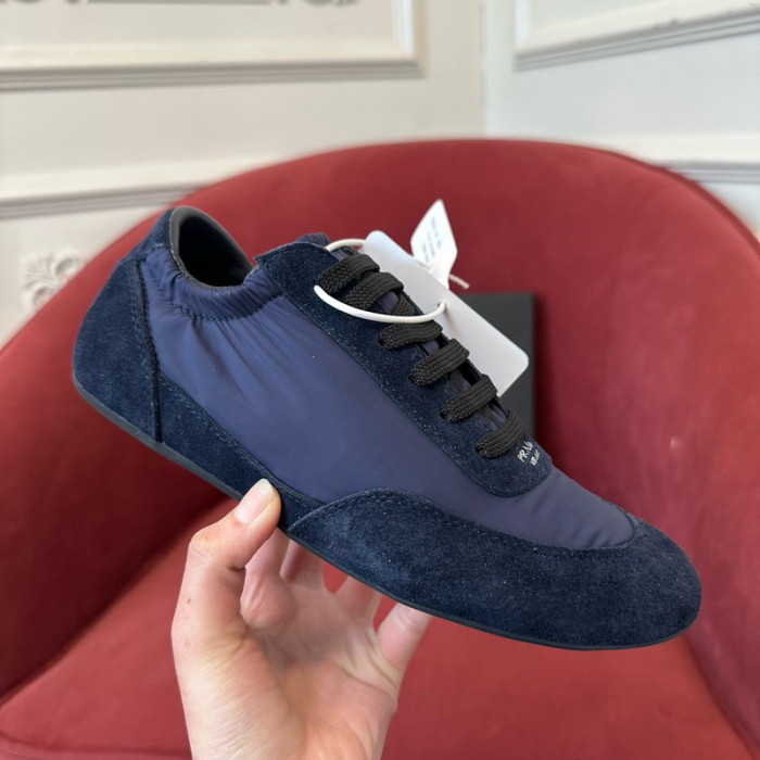Prada Collapse Re-Nylon suede sneakers