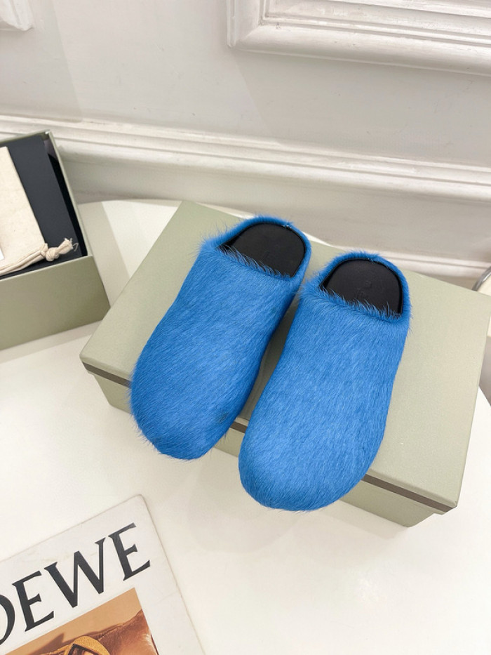 marni calf hair slippers