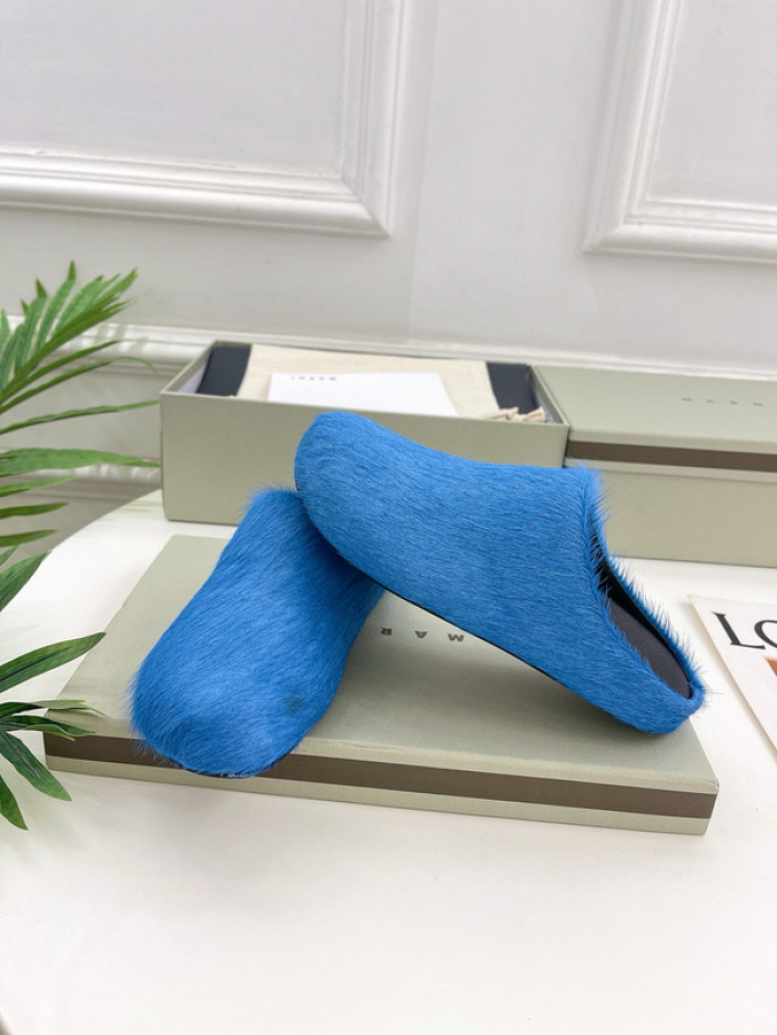 marni calf hair slippers