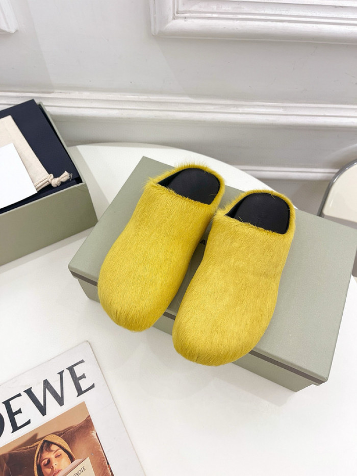 marni calf hair slippers