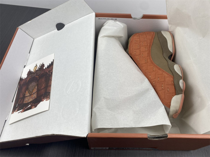 clot x air jordan 13 low sepia stone/canteen-terra blush at3102-200
