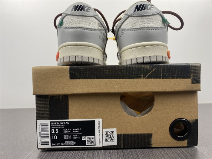 nike dunk low o-w lot 46 dm1602-102