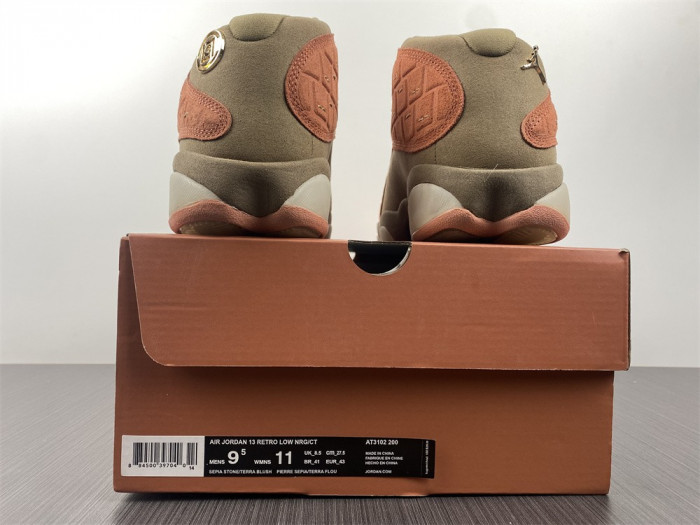clot x air jordan 13 low sepia stone/canteen-terra blush at3102-200