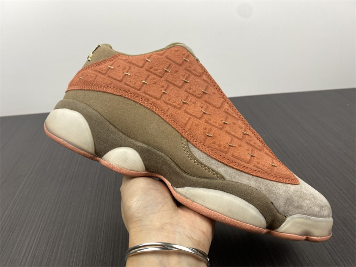 clot x air jordan 13 low sepia stone/canteen-terra blush at3102-200