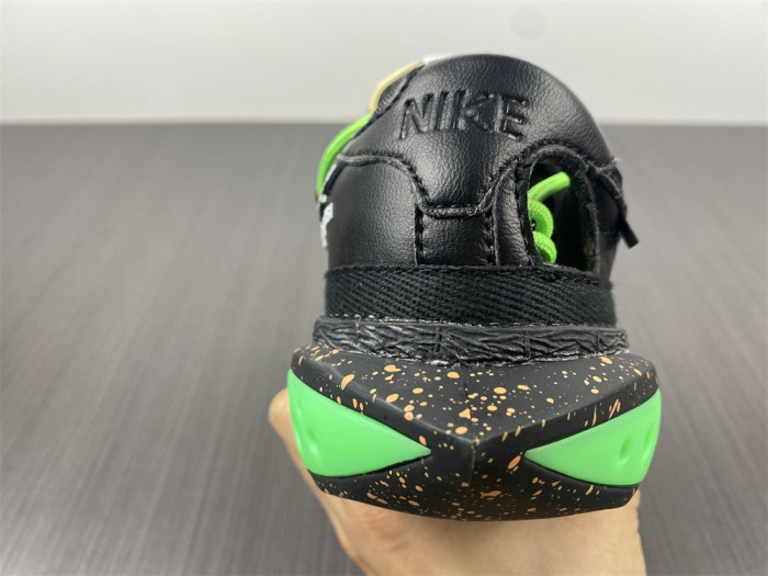 o-w x nike blazer low black electro green dh7863-001