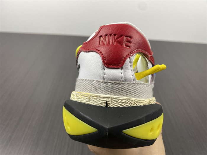 o-w x nike blazer low university red dh7863-100