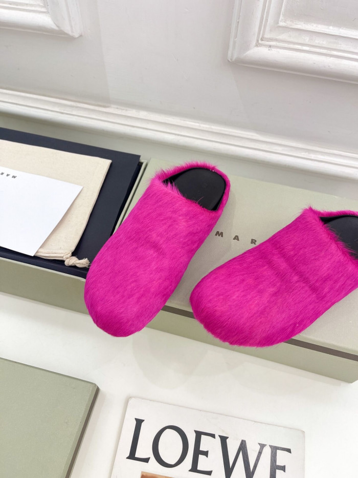 marni calf hair slippers