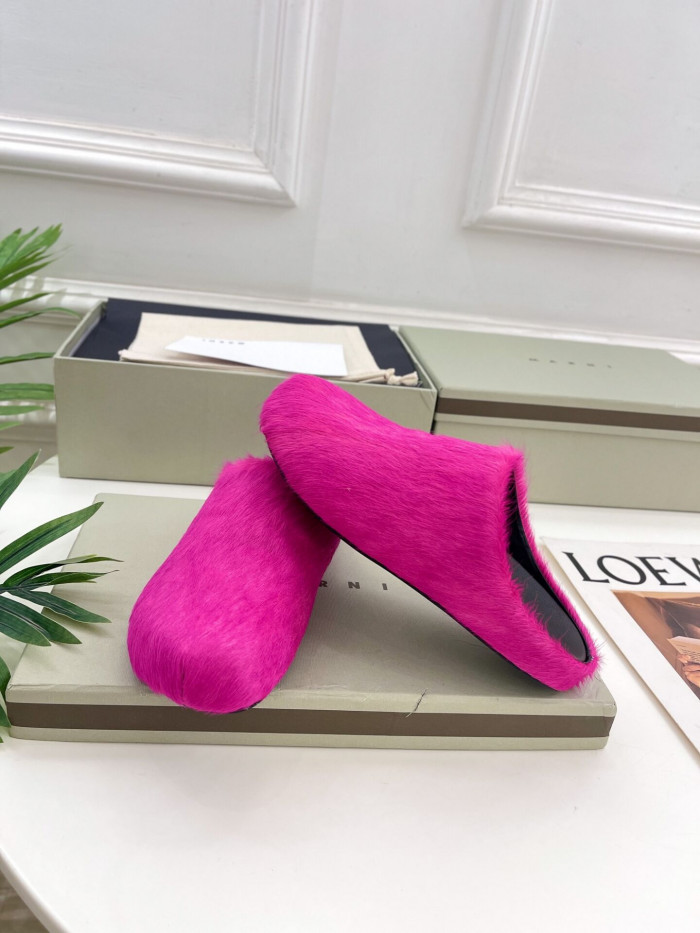 marni calf hair slippers