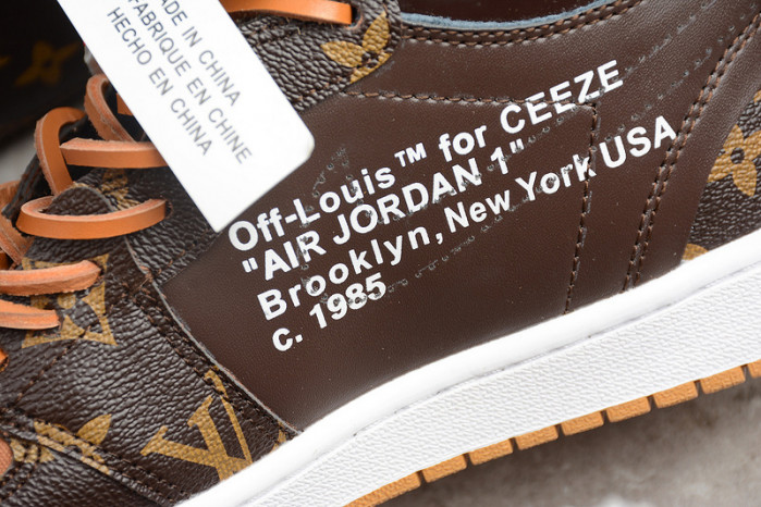 air jordan 1 o-w -louiv aq0818-158 (with case)