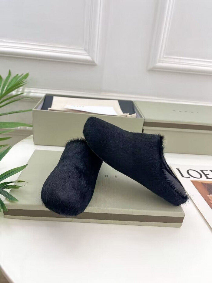 marni calf hair slippers