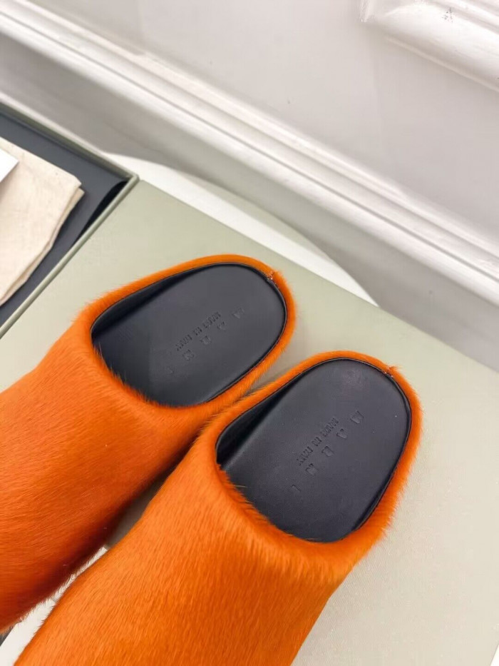 marni calf hair slippers