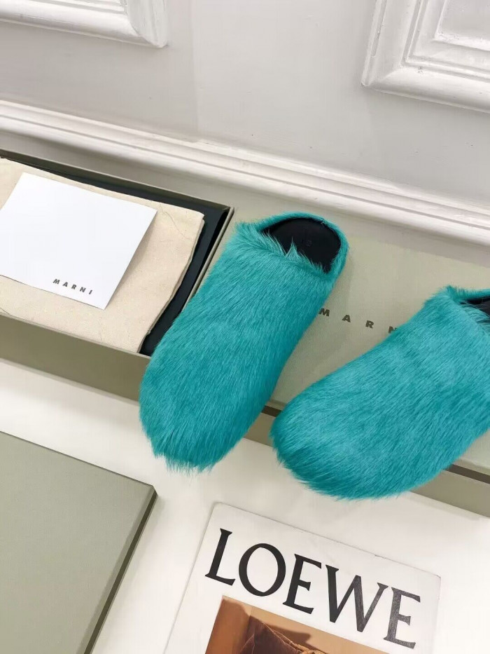 marni calf hair slippers