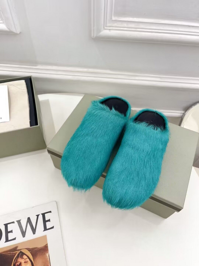 marni calf hair slippers