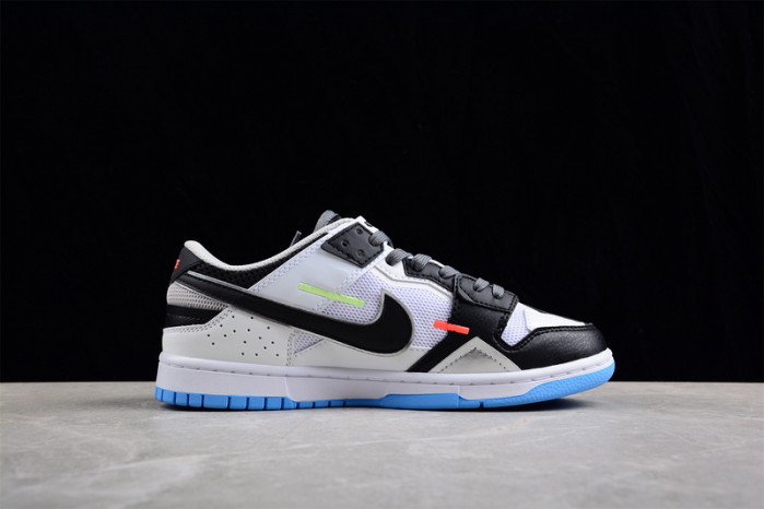 nike dunk low scrap black neutral grey university blue white dn5381-001
