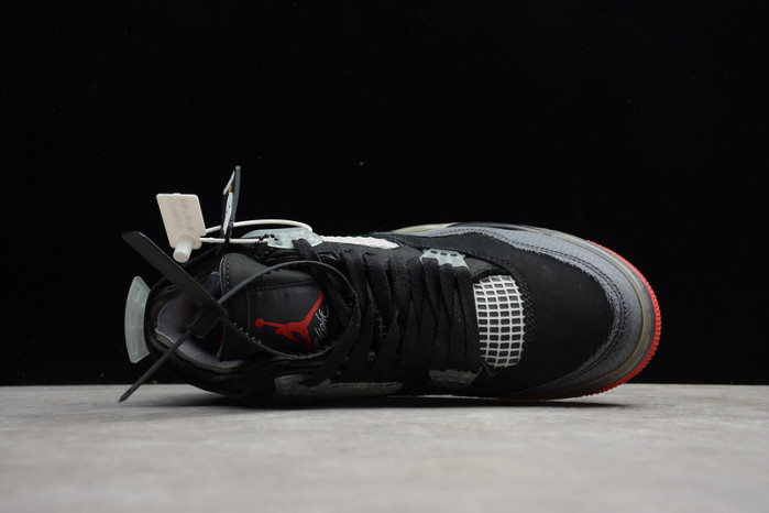 o-w x air jordan 4 “bred” cv9388-001