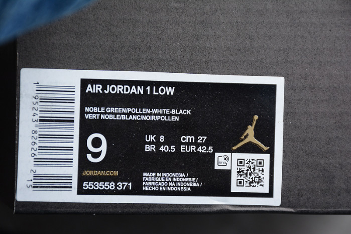 jordan 1 low green toe - 553558-371