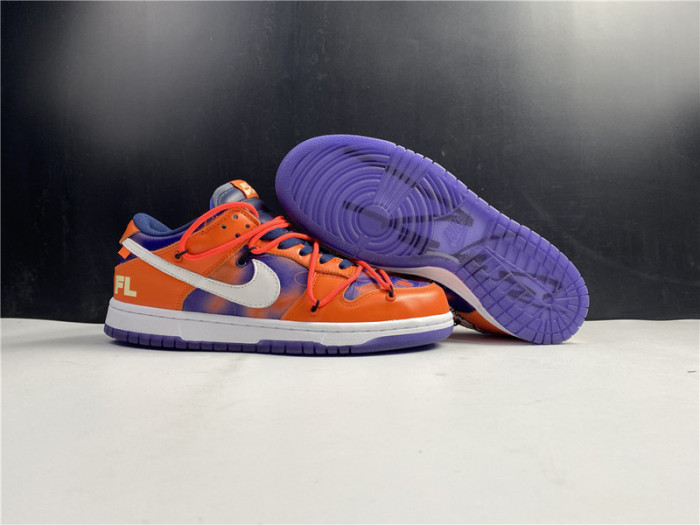 o-w x nike sb dunk low orange perple white ct0856-801