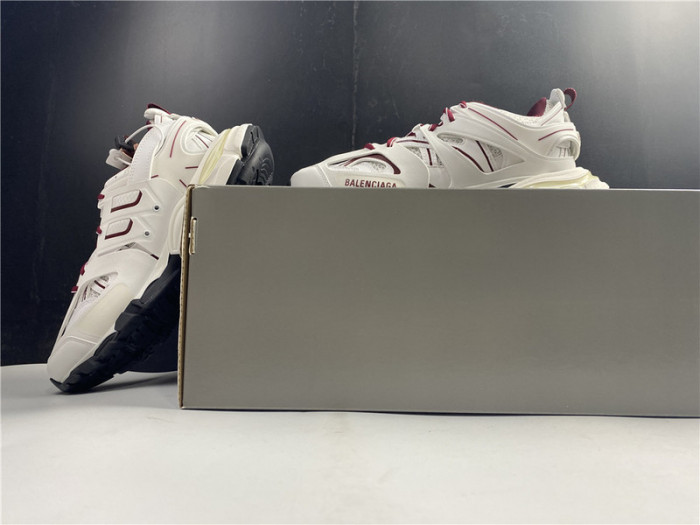 Ba*len*cia*ga track trainer white and burgundy 542436 w3ac1 2050